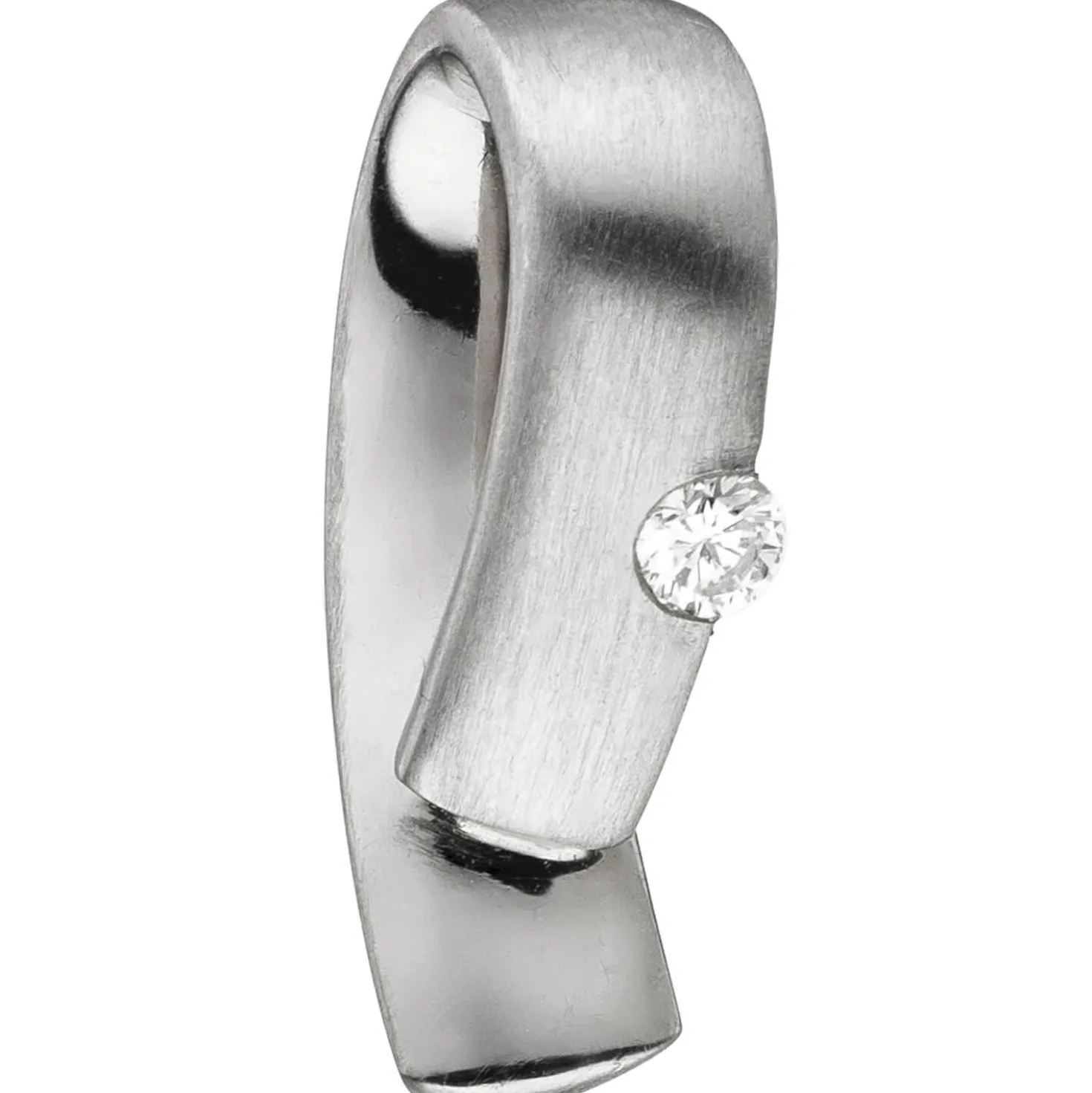 Anhänger 4,5x16,6mm mit Diamant 0.06Ct Brillant gebogen 950 Platin