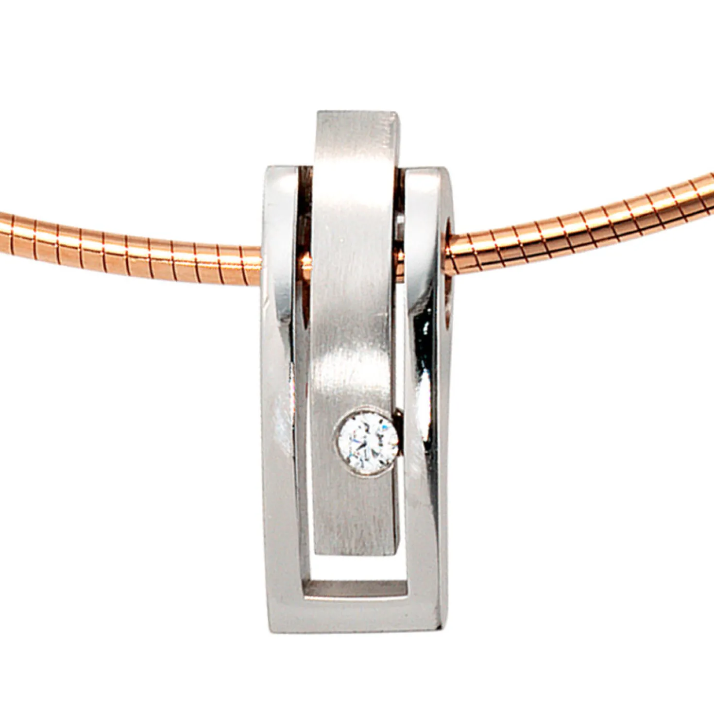 Anhänger 7,6x22,1mm mit Diamant 0.1Ct Brillant 950 Platin Platinanhänger