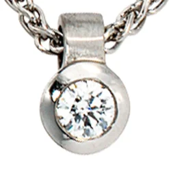 Anhänger 4,5x7,3mm mit Diamant 0.12Ct Brillant 950 Platin Solitäranhänger
