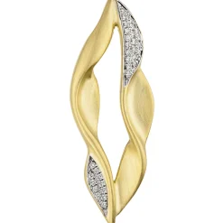 Anhänger 14,5x39,3mm mit 32 Diamant 0.15Ct W/SI Brillanten 585 Gold Gelbgold