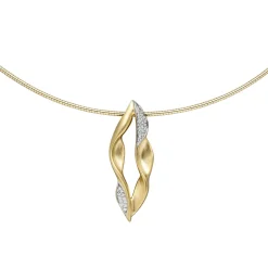 Anhänger 14,5x39,3mm mit 32 Diamant 0.15Ct W/SI Brillanten 585 Gold Gelbgold