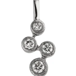 Anhänger 6,3x14,4mm mit 4 Diamanten Brillanten 0,13 Ct 585 Gold Weißgold