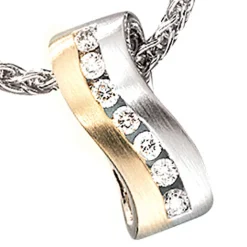 Anhänger 8,3x20mm mit Diamanten 0.49Ct Brillanten 585 Gelbgold Weißgold