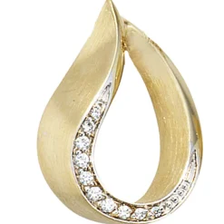 Anhänger 13,8x18,9mm mit 10 Diamanten 0.066Ct Brillanten 585 Gold Gelbgold