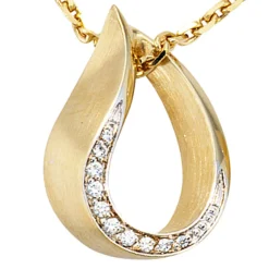 Anhänger 13,8x18,9mm mit 10 Diamanten 0.066Ct Brillanten 585 Gold Gelbgold