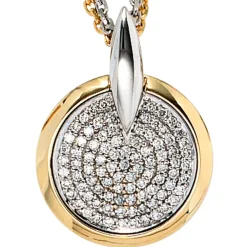 Anhänger 14x19,6mm mit 91 Diamanten 0.28Ct Brillanten 585 Gold Weißgold