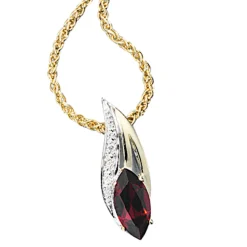 Anhänger 6,8x20,2mm mit Diamanten 0.01Ct Brillanten Granat 585 Gold