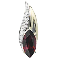 Anhänger 6,8x20,2mm mit Diamanten 0.01Ct Brillanten Granat 585 Gold