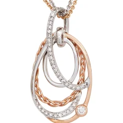 Anhänger 16,6x31,4mm mit 41 Diamanten 0,25 Ct 585 Gold Weißgold Rotgold