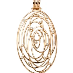 Anhänger 32,9x55,1mm mit 12 Diamanten 0.14Ct Netz aus Faden 585 Rotgold