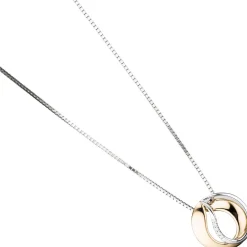 Anhänger 15,7x15,8mm mit 5 Diamanten 0.03Ct W/SI 585 Gold Gelbgold Weißgold
