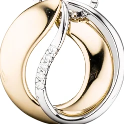 Anhänger 15,7x15,8mm mit 5 Diamanten 0.03Ct W/SI 585 Gold Gelbgold Weißgold