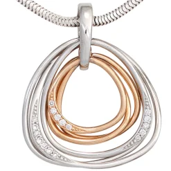 Anhänger 22,2x26,2mm mit 17 Diamanten 0.085Ct W/SI 585 Gold Weißgold Rotgold