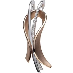 Anhänger 11,9x41,4mm mit 12 Diamanten 0.07Ct W/SI 585 Gold Weißgold Rotgold