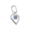 Anhänger 8x6mm mit Glasstein hellblau im Herz 925 Silber Halsschmuck Damen