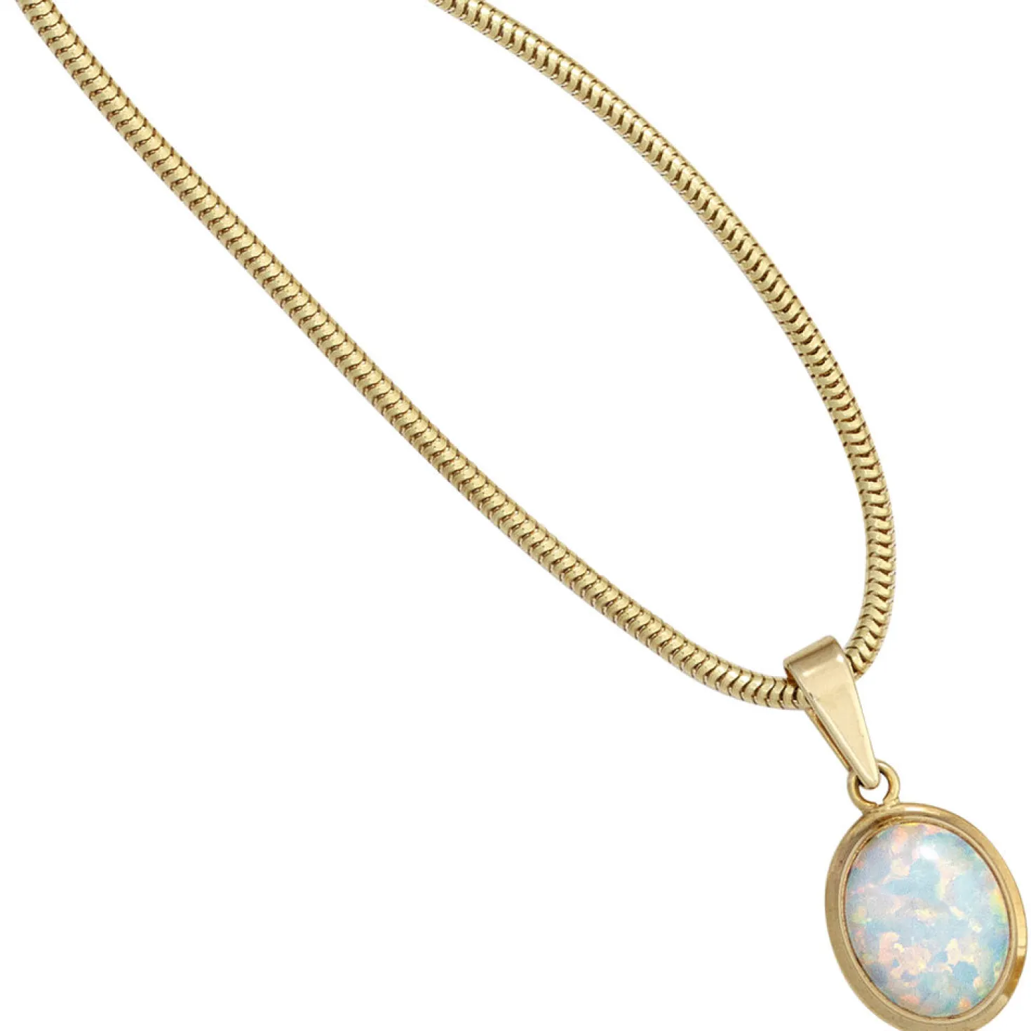 Anhänger 9,9x14,5mm mit Opal 333 Gold Gelbgold oval Opalanhänger Damen