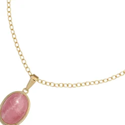 Anhänger 12,1x18,7mm mit Rhodochrosit oval rosé-pink 585 Gold Gelbgold Damen
