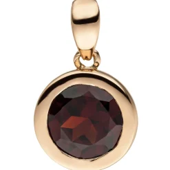 Anhänger 11,9x14,1mm mit rotem Granat facettiert rund 585 Gold Rotgold
