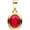 Anhänger 8,7x10,8mm mit Rubin rot oval 585 Gold Gelbgold Rubinanhänger