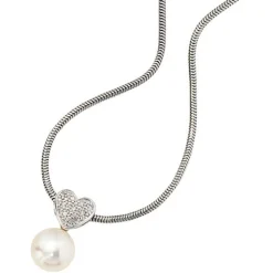 Anhänger 8,5x16,1mm mit Süßwasserperle & 10 Diamanten 0.04Ct 585 Weißgold