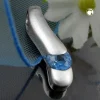 Anhänger 19x5mm mit synth Spinell blau matt 925 Silber Silberanhänger Damen