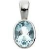 Anhänger 7,1x15,6mm mit Topas Blautopas 925 Silber oval Halsschmuck