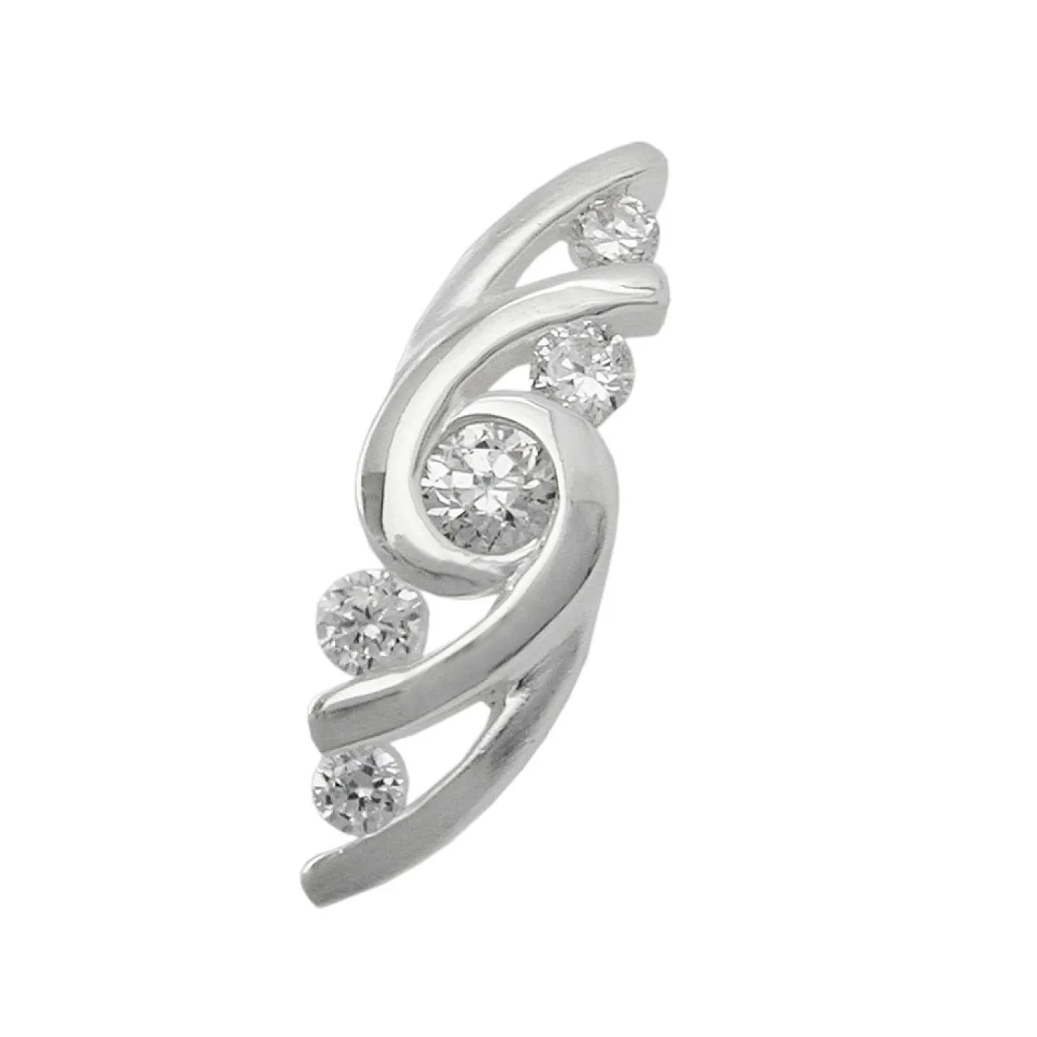 Anhänger 22x7mm mit 5 Zirkonia 925 Silber Kettenanhänger Silberanhänger Damen