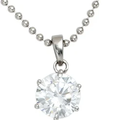 Anhänger 8,6x11,5mm mit Zirkonia weiß aus 925 Silber rhodiniert Damen