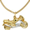 Anhänger 26,9x14,4mm Motorrad Bike 333 Gold Gelbgold rhodiniert bicolor Unisex