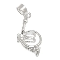 Anhänger 18x9mm Musikinstrument Horn Blasinstrument 925 Silber Halsschmuck