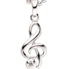 Anhänger 7,5x16,6mm Musik Notenschlüssel mit Zirkonia weiß 925 Silber Kinder