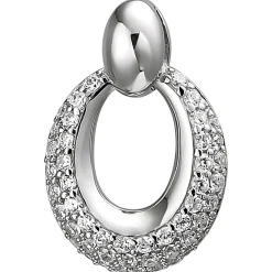 Anhänger 12,6x14,8mm oval aus 925 Silber mit 50 Zirkonia Silberanhänger
