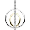 Anhänger 20,2x31,2mm Oval im Kreis Zirkonia 925 Silber Gelbgold vergoldet