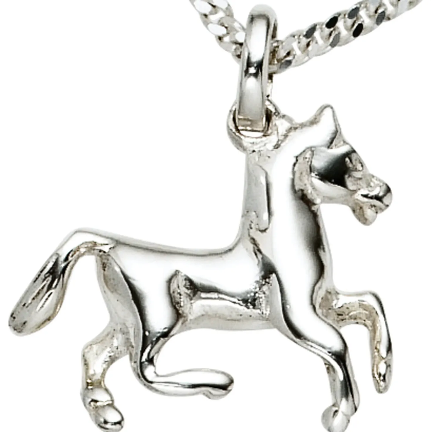 Anhänger 18x16mm Pferd aus echtem 925 Silber Kinder Silberanhänger