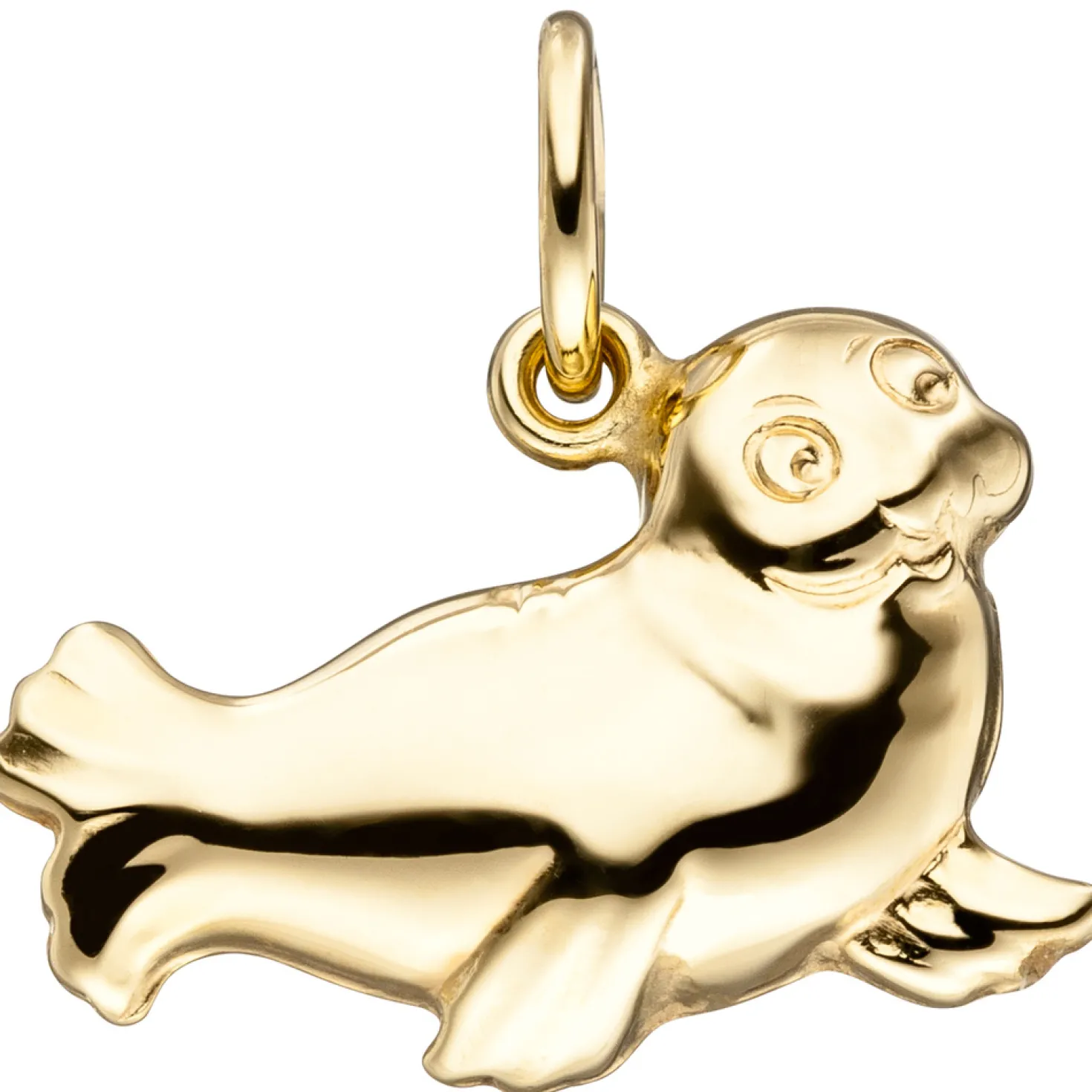 Anhänger 15,2x10,9mm Robbe Seehund Seelöwe aus 585 Gold Gelbgold glänzend Damen
