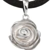 Anhänger 12,8x15mm Rose aus 925 Silber rhodiniert teilmattiert Damen
