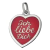 Anhänger 17x16mm rotes Herz Ich liebe Dich aus 925 Silber Damen