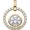 Anhänger 11,6x15mm rund aus 333 Gold Gelbgold mit Zirkonia weiß rundum Damen