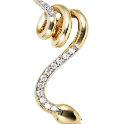 Anhänger 20,2x21,7mm Schlange mit 14 Diamanten 0.11Ct W/SI 585 Gold Gelbgold