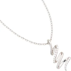 Anhänger 12x25,3mm Schlange mit Zirkonia weiß 925 Silber rhodiniert Damen