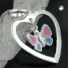 Anhänger 17x15mm Schmetterling im Herz durchbrochen 925 Silber für Kinder