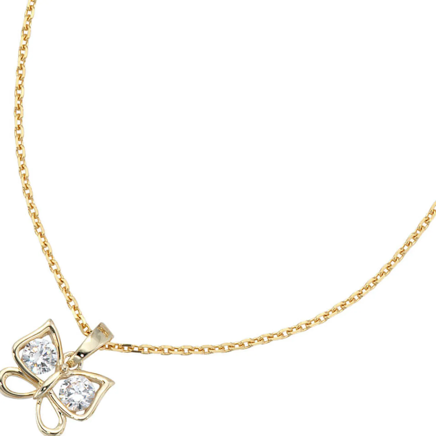 Anhänger 11,7x9,8mm Schmetterling mit Zirkonia 333 Gold Gelbgold Damen