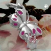 Anhänger 8x14mm Schmetterling mit Zirkonia pink 925 Echt Silber Kinder