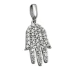 Anhänger 15x10mm Schutzsymbol Hand der Fatima mit Zirkonia weiß 925 Silber Damen