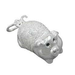 Anhänger 22x11mm - Schweinchen Ferkel Schwein Glücksschwein 925 Silber Damen