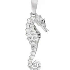 Anhänger 11x28,5mm Seepferdchen 3D-geformt aus 925 Silber teilmattiert