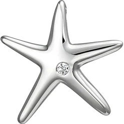 Anhänger 15,7x15mm Seestern aus 925 Silber mit Zirkonia rhodiniert glänzend