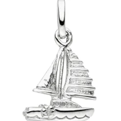Anhänger 10,6x14,3mm Segelboot aus 925 Silber rhodiniert Halsschmuck für Kinder