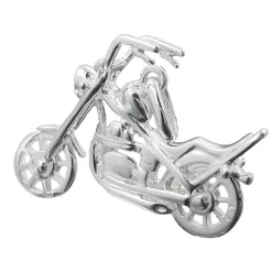 Anhänger 25x18mm - Shopper Motorrad aus 925 Silber Silberanhänger Unisex Herren
