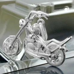 Anhänger 25x18mm - Shopper Motorrad aus 925 Silber Silberanhänger Unisex Herren